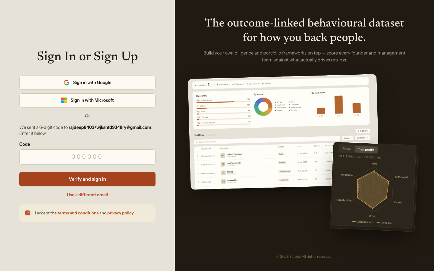 Sign-in: one-time code
