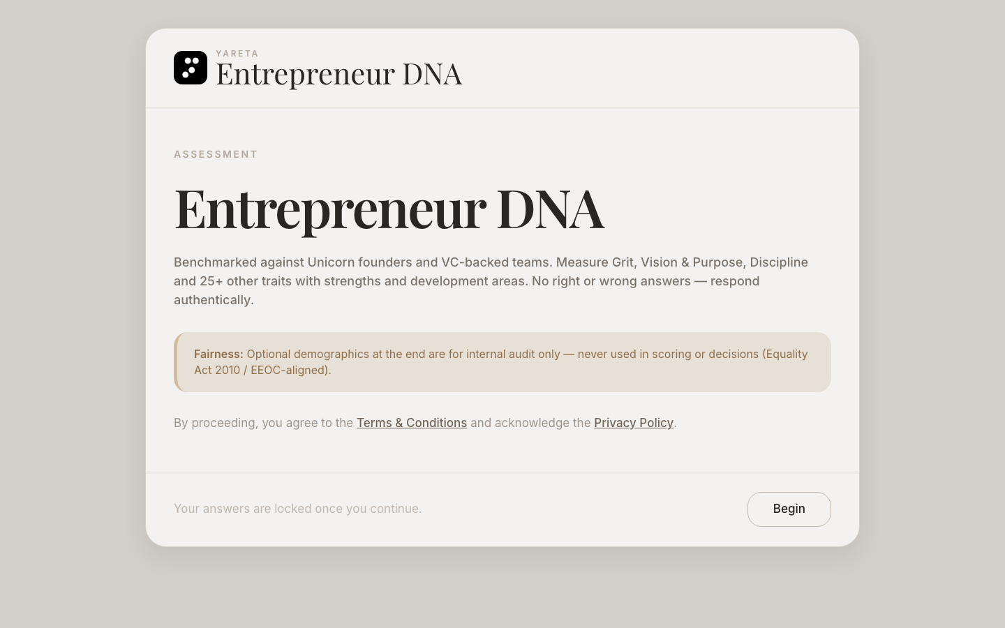 Entrepreneur DNA welcome