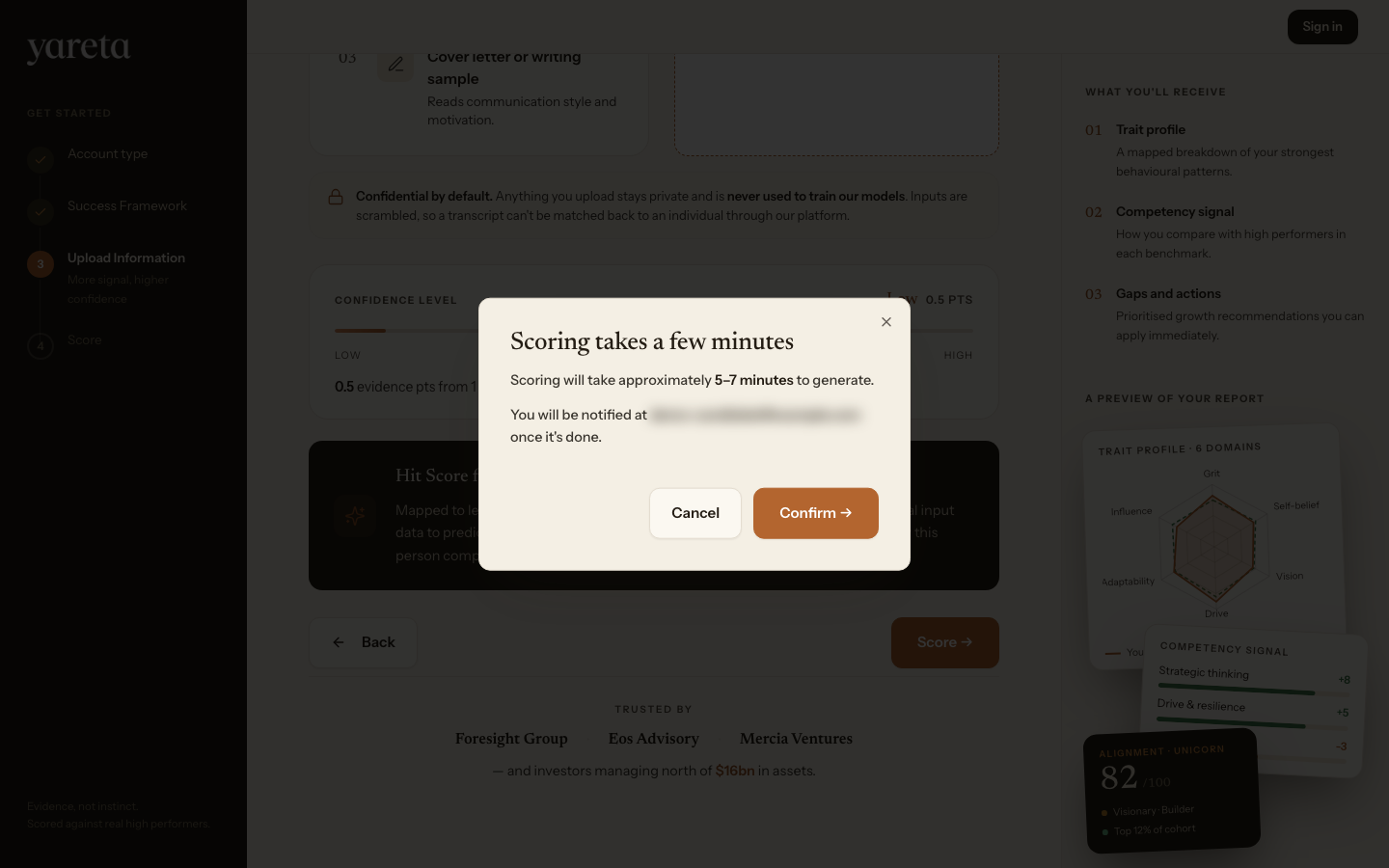 Company — Confirm scoring
